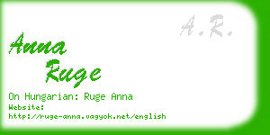 anna ruge business card